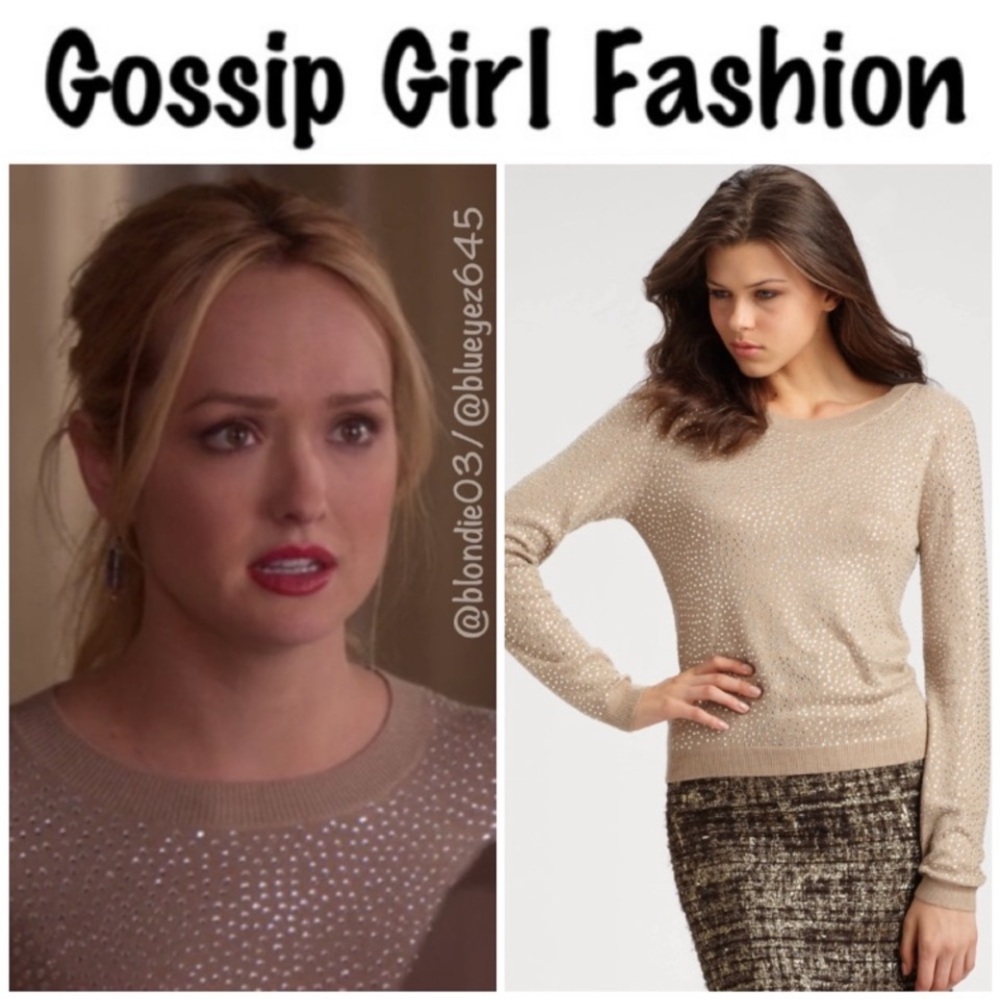 Alice & Olivia "Cena" Embellished Sweater Gossip Girl Size M